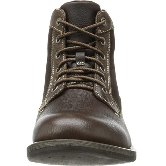 EUC Mens Tumbled Leather and Suede Casual Lace up Boots Dark Brown size 11 Comfy